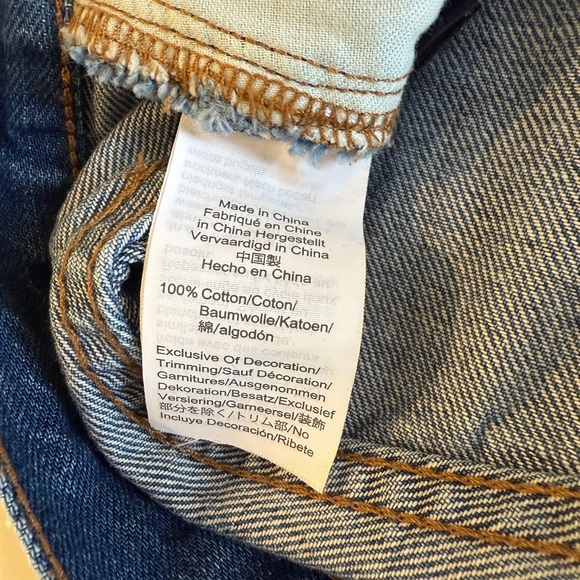 Madewell Rigid Denim A-Line Mini Skirt Size 27 Raw Hem Blue Jean Skirt - Picture 5 of 5